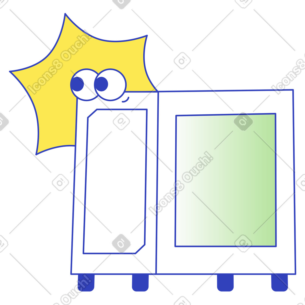 System data storage, Infrastructure management, Desktop computer, Server rack illustration in Eyeful style download in PNG, SVG