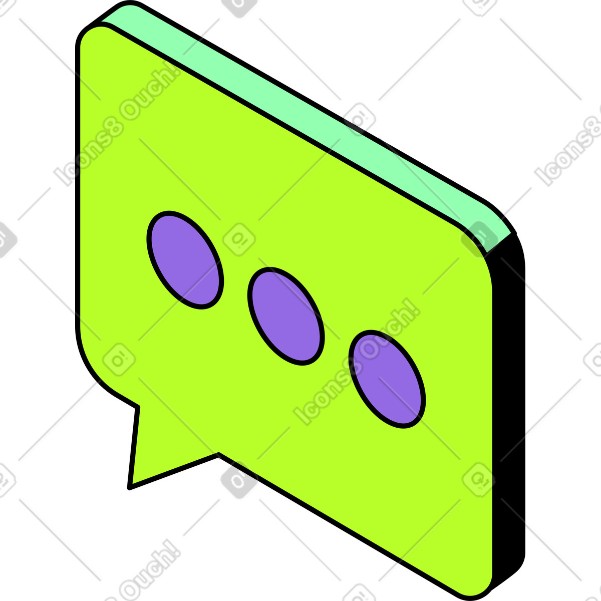 Speech bubble with three dots illustration in Project style download in PNG, SVG