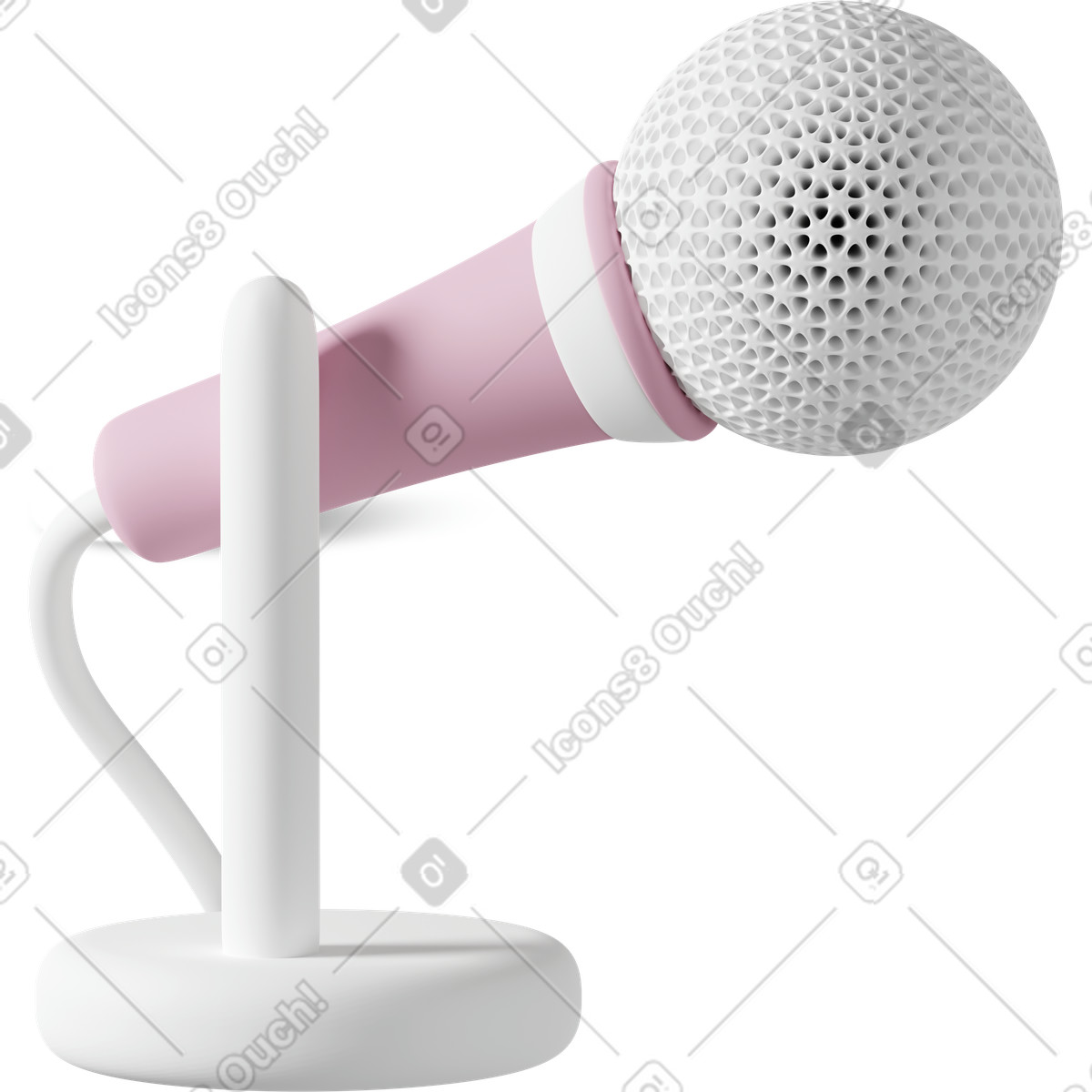 Microphone-Illustration im 3D Casual life-Stil als Download in PNG, SVG