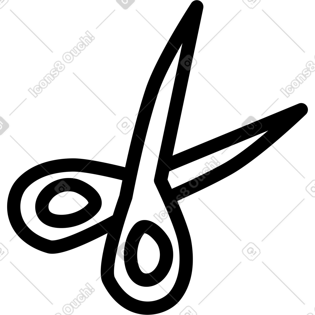 Scissors illustration in Notes style download in PNG, SVG
