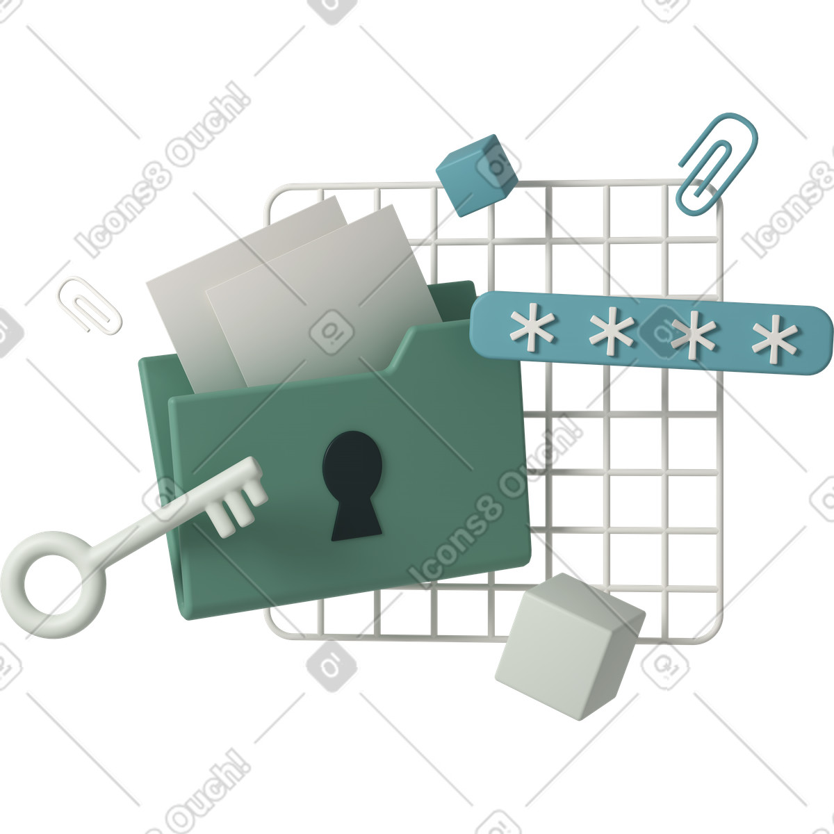 Data security animierte Illustration im 3D Casual life-Stil als Download in GIF, Lottie (JSON), AE