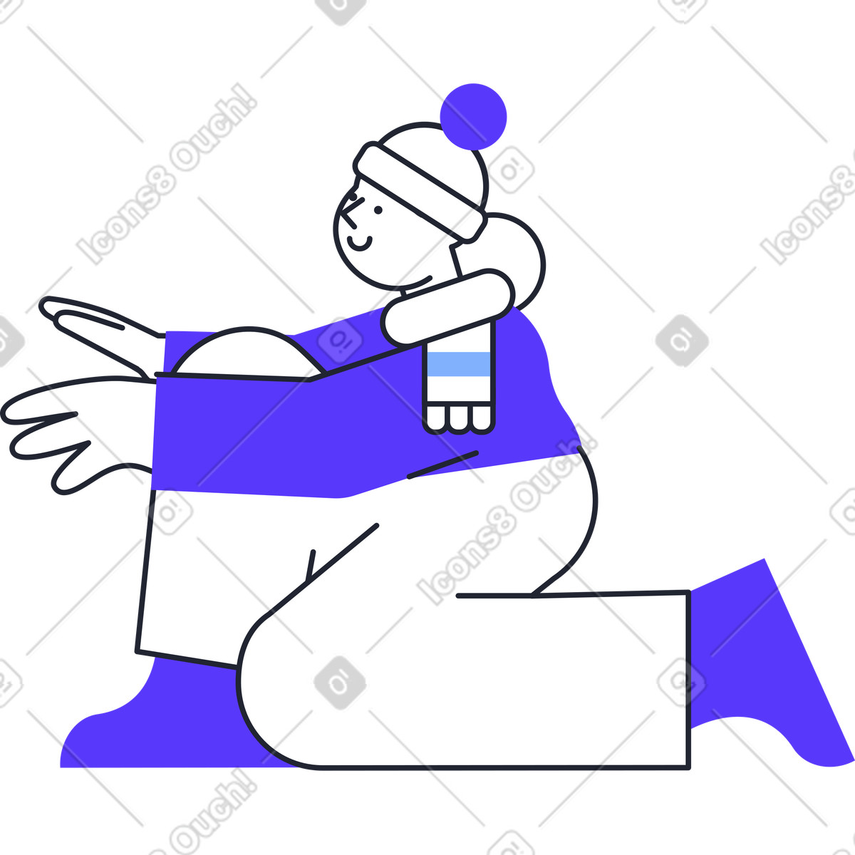 Ilustração de Menina joelho em no estilo Pablita para baixar em PNG, SVG