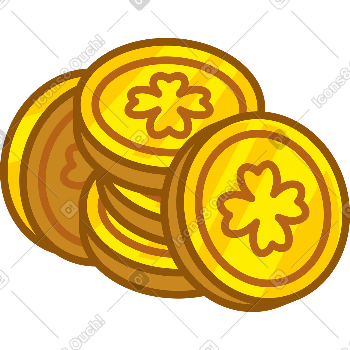 Gold coins illustration showcasing clipart from a stunning graphics collection
