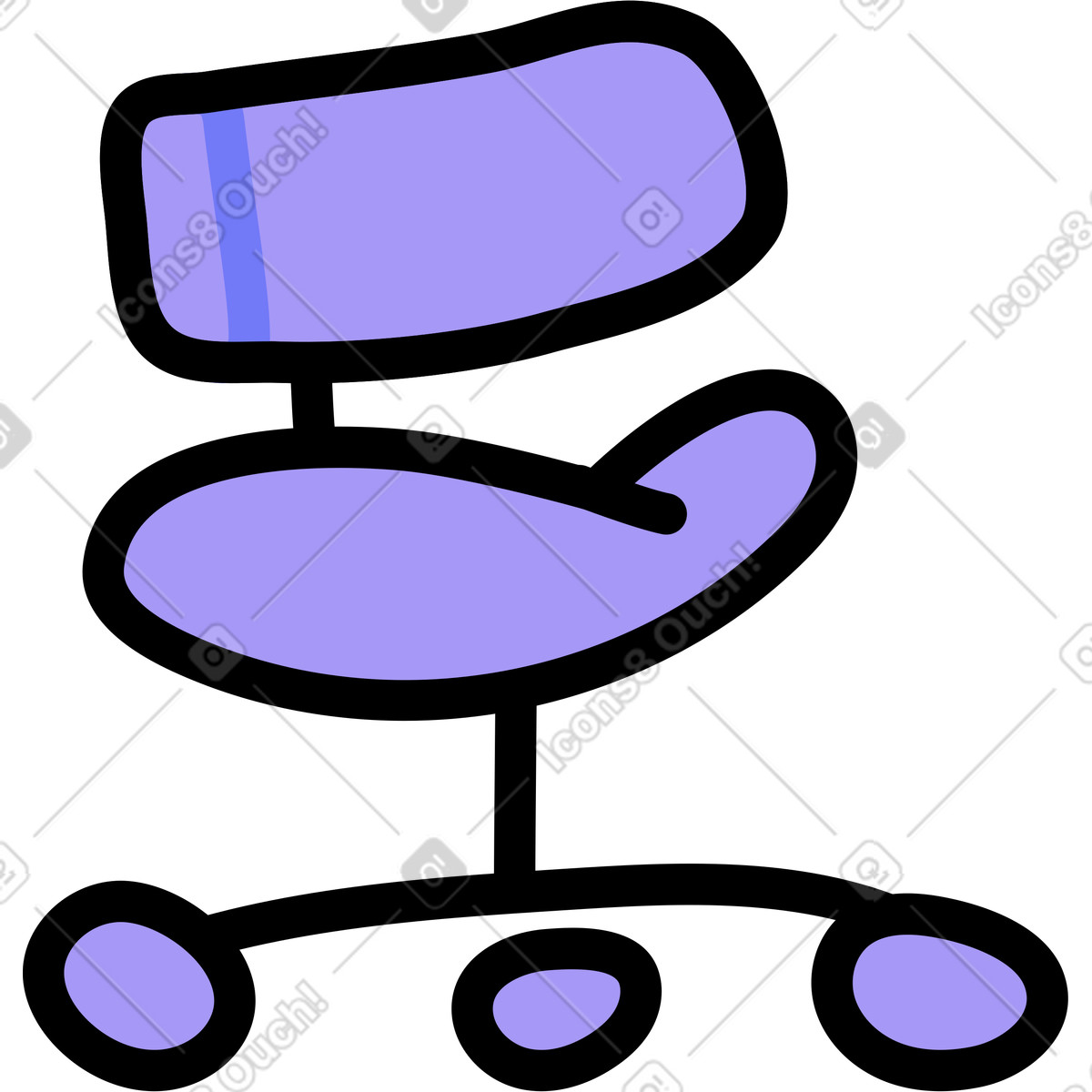 Illustration Chaise de bureau dans le style Giggle à télécharger aux formats PNG, SVG