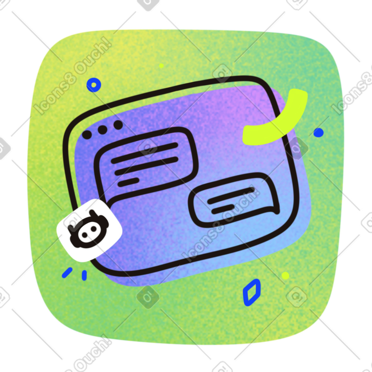 Ai chat bot illustration in Flow style download in PNG, SVG