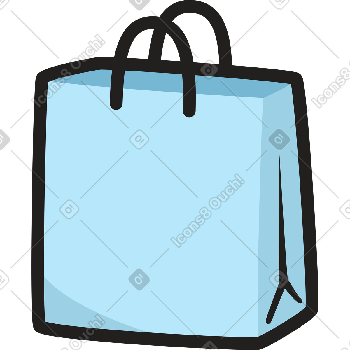 Paper bag illustration in Clipart style download in PNG, SVG