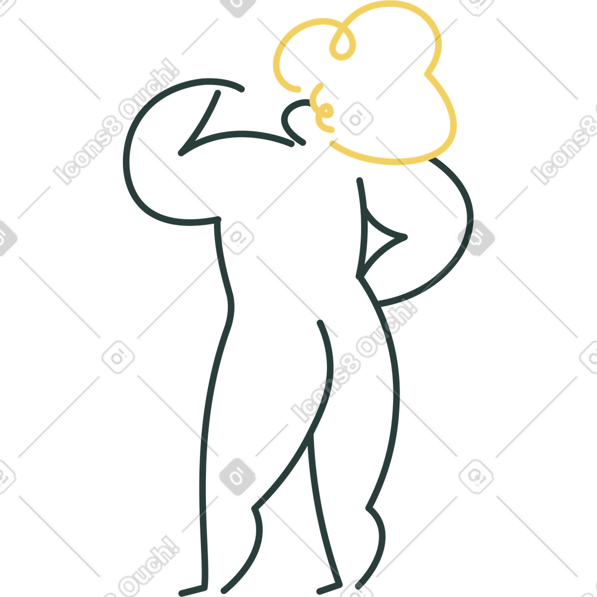 Mann stehend-Illustration im Macaroni-Stil als Download in PNG, SVG
