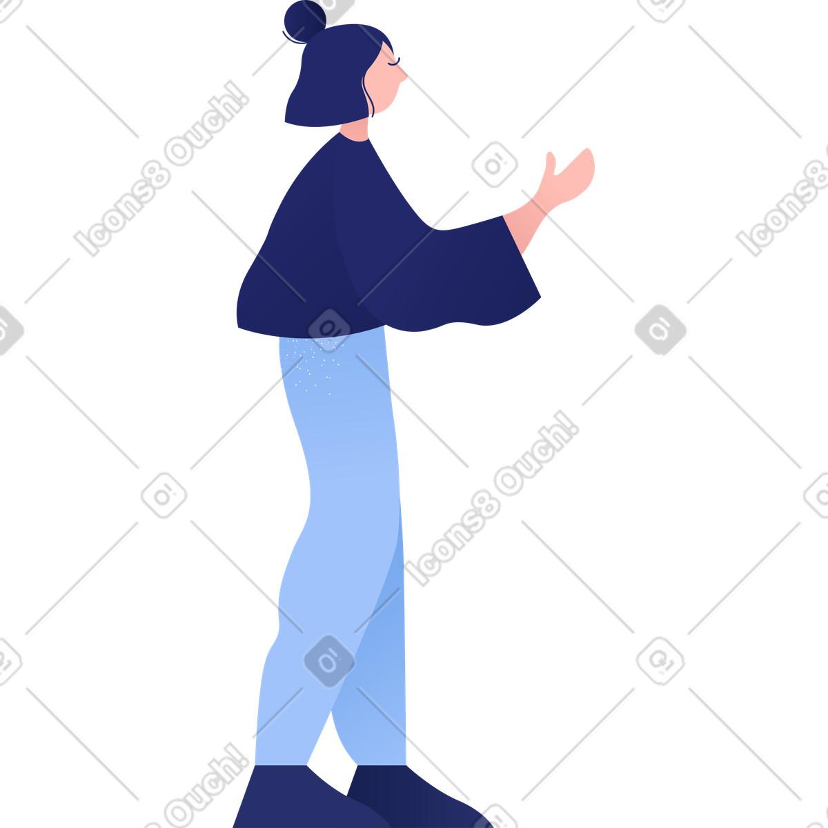 Diverse girl character poses vector illustration clipart for creative layouts