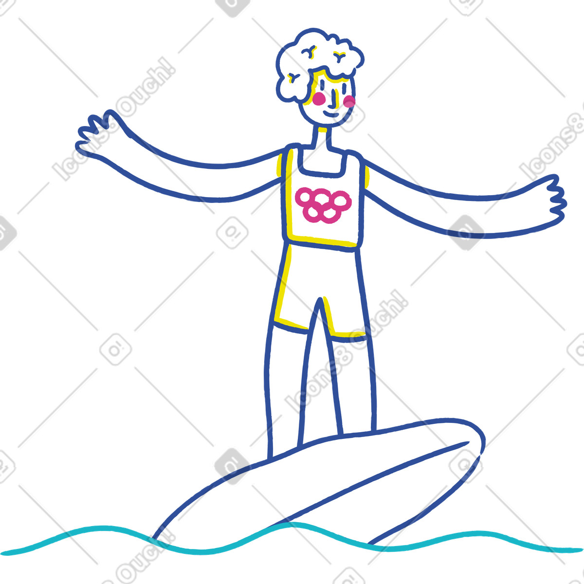 Ilustração de Surfista em no estilo Lime para baixar em PNG, SVG