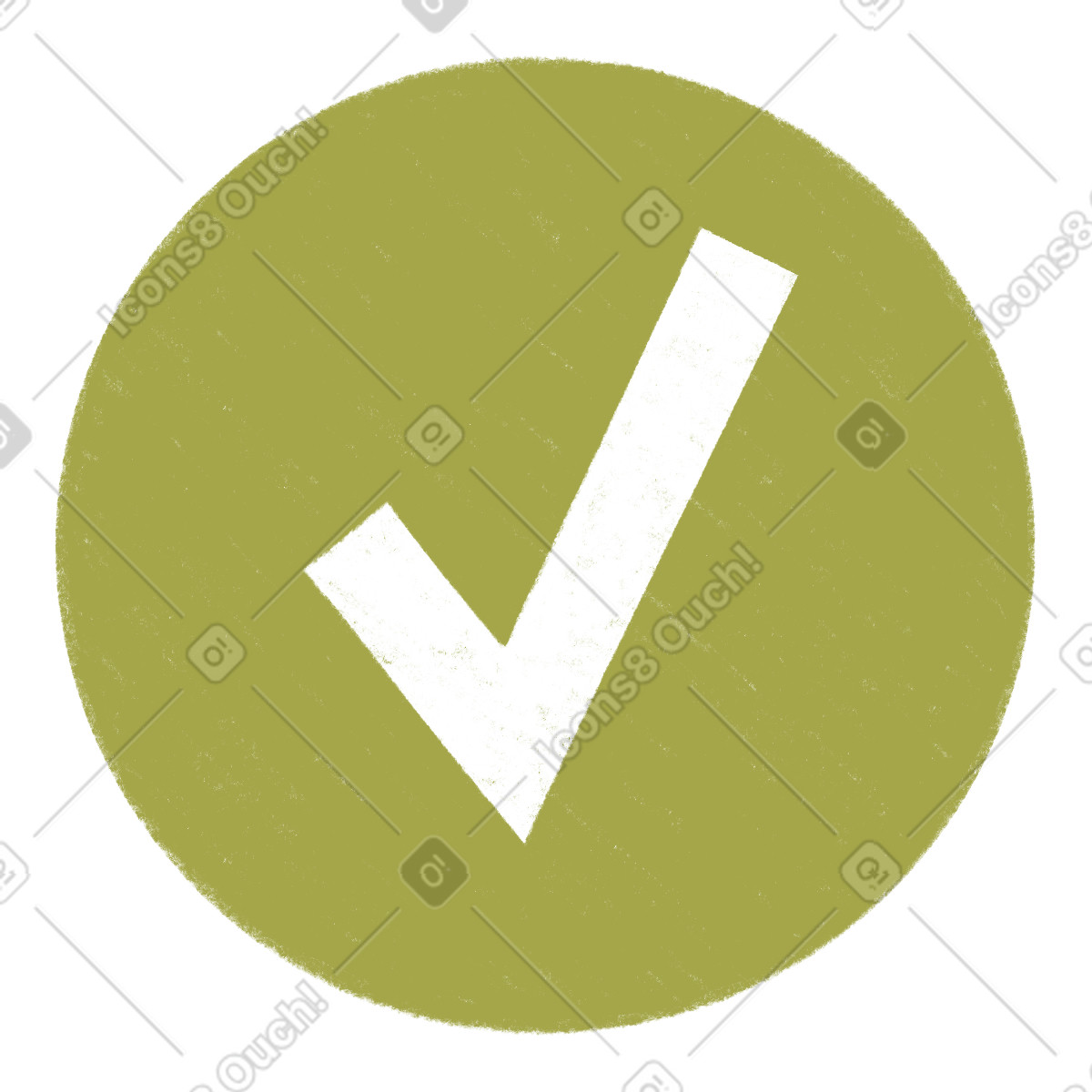 Green check mark illustration in Tutti style download in PNG, SVG