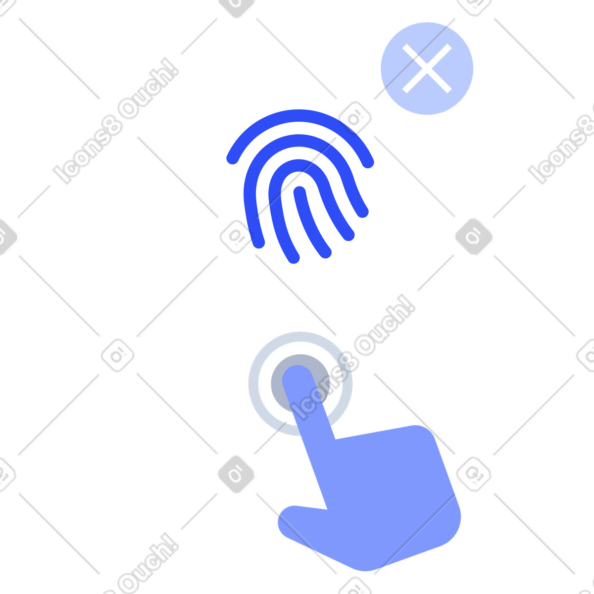 Biometric login failure and access denied illustrazione in stile System scarica in PNG, SVG