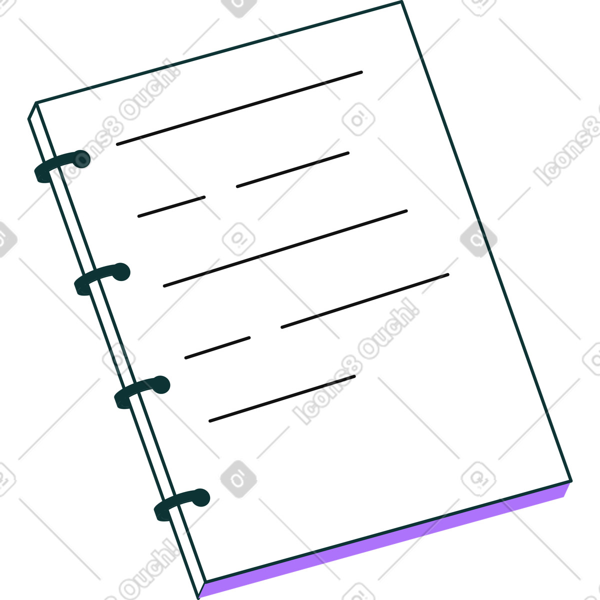 Notebook with a text illustration in Florid style download in PNG, SVG