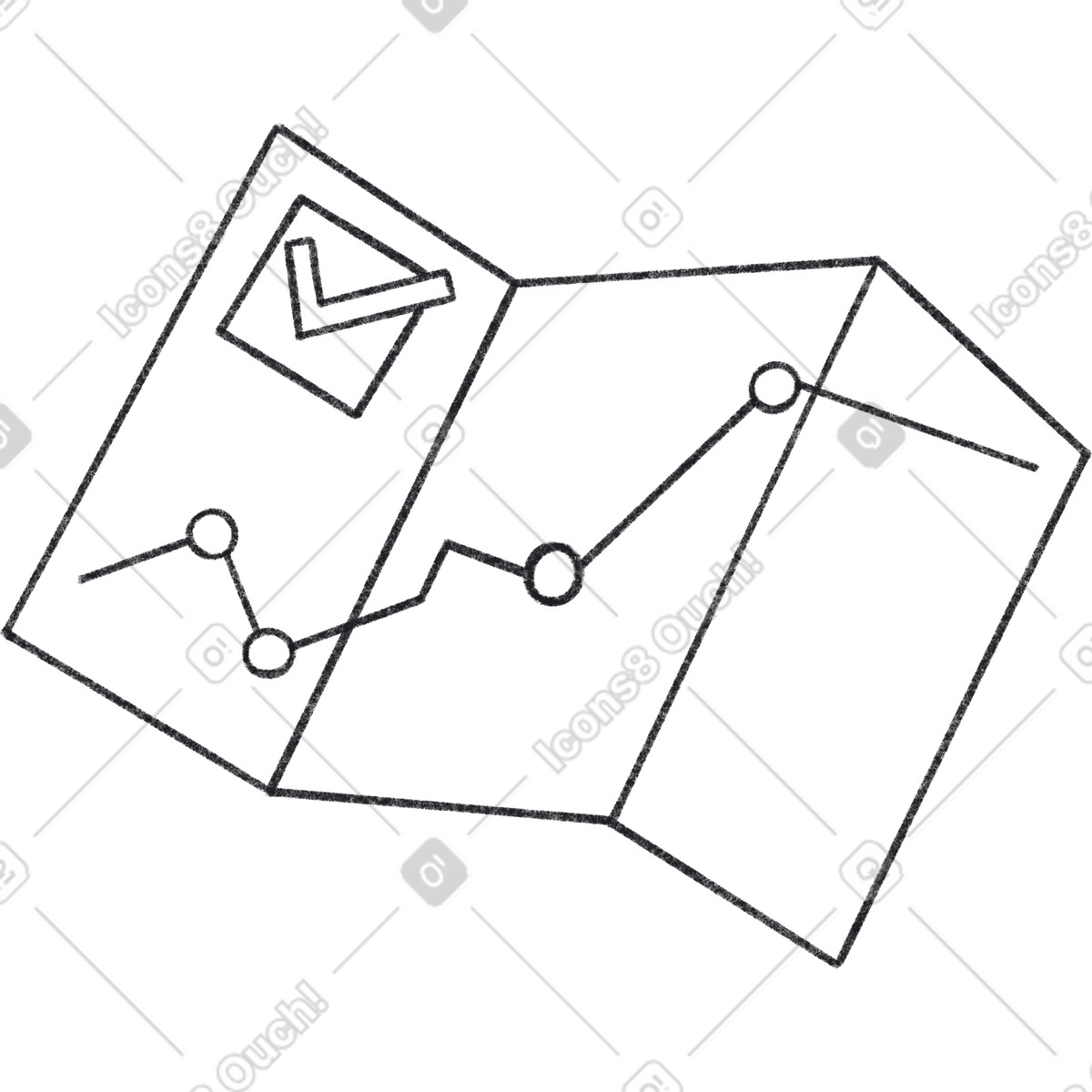 Ilustração de Paper map of the country em no estilo Bonbon Line para baixar em PNG, SVG