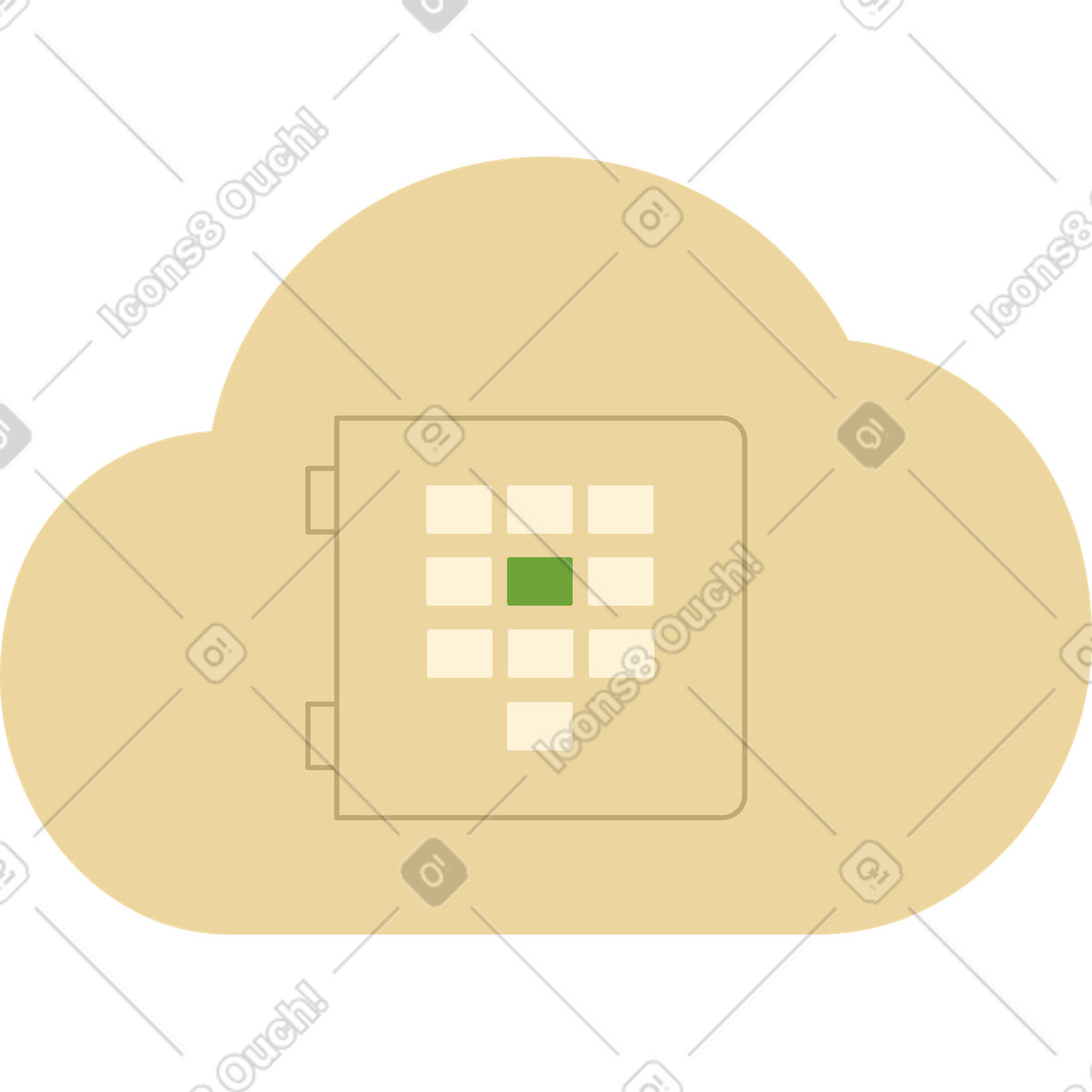 Cloud-sicher-Illustration im Catchy-Stil als Download in PNG, SVG
