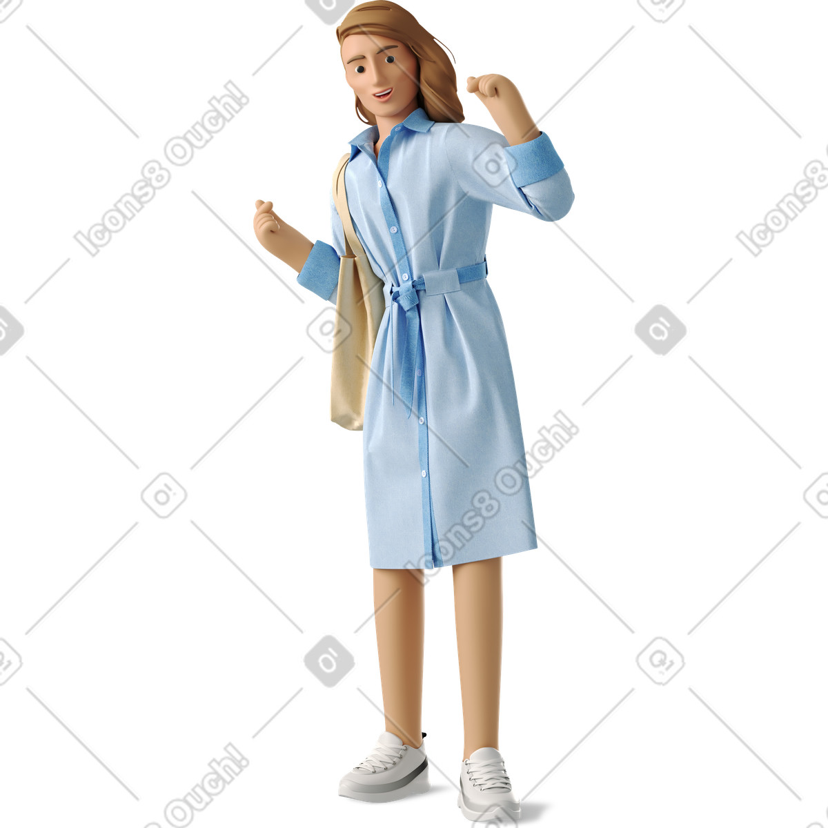 下载 3D Business 风格的 Non-binary person makes korean hearts 插画，支持 PNG、SVG 格式