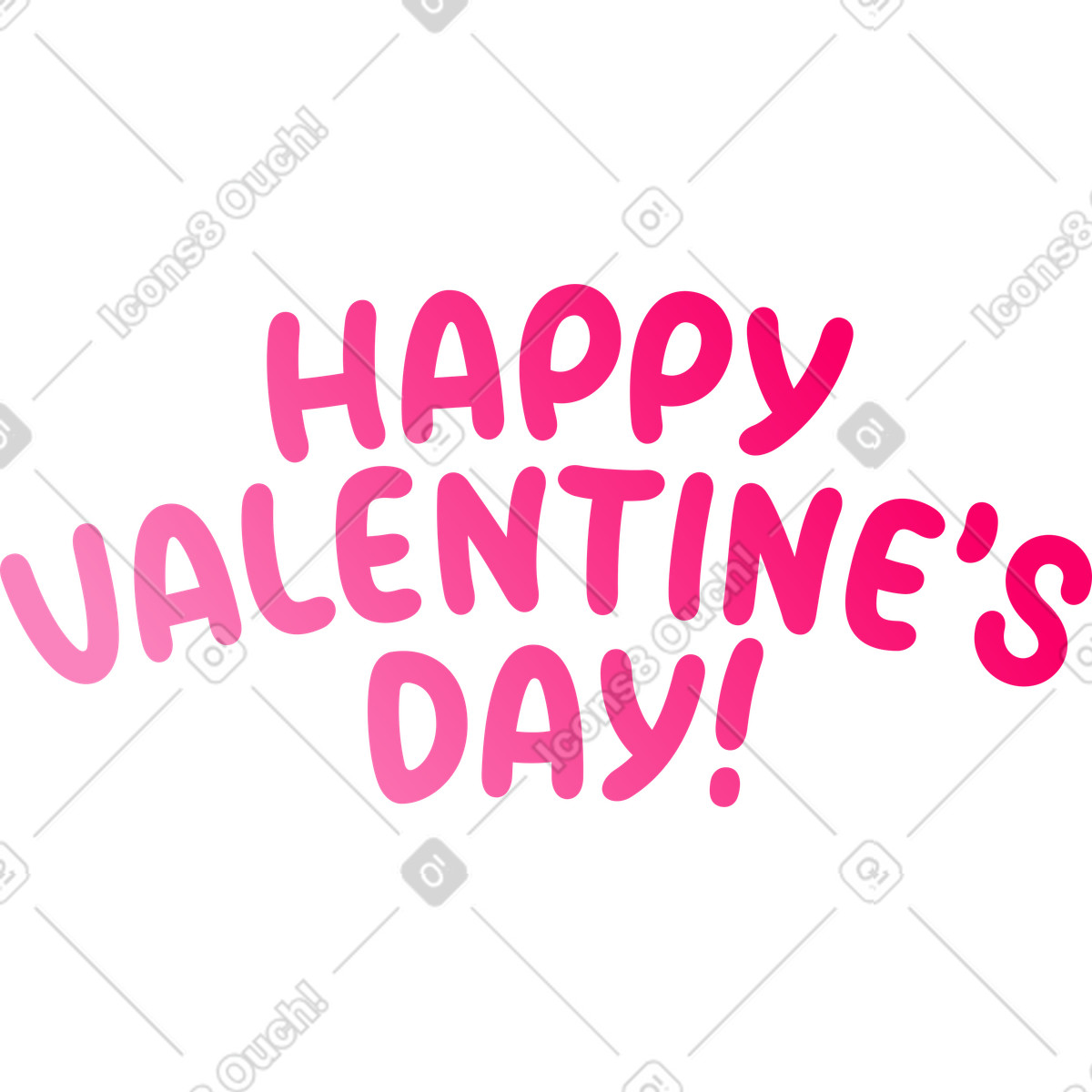 Happy valentines day-schriftzug-Illustration im Rocky-Stil als Download in PNG, SVG