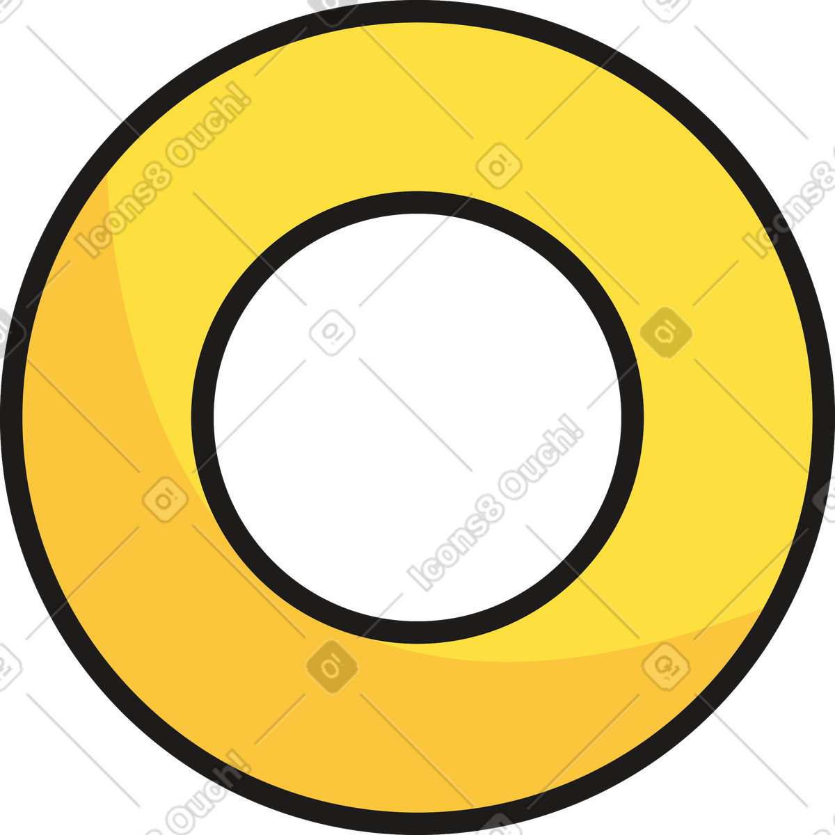 Grande cerchio illustrazione in stile Moji scarica in PNG, SVG