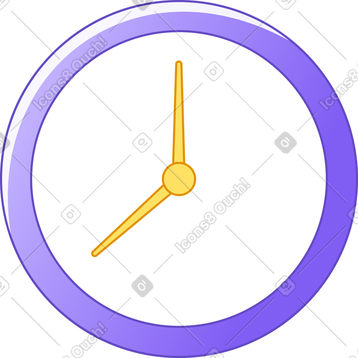 Clock illustration in Rainbow style download in PNG, SVG