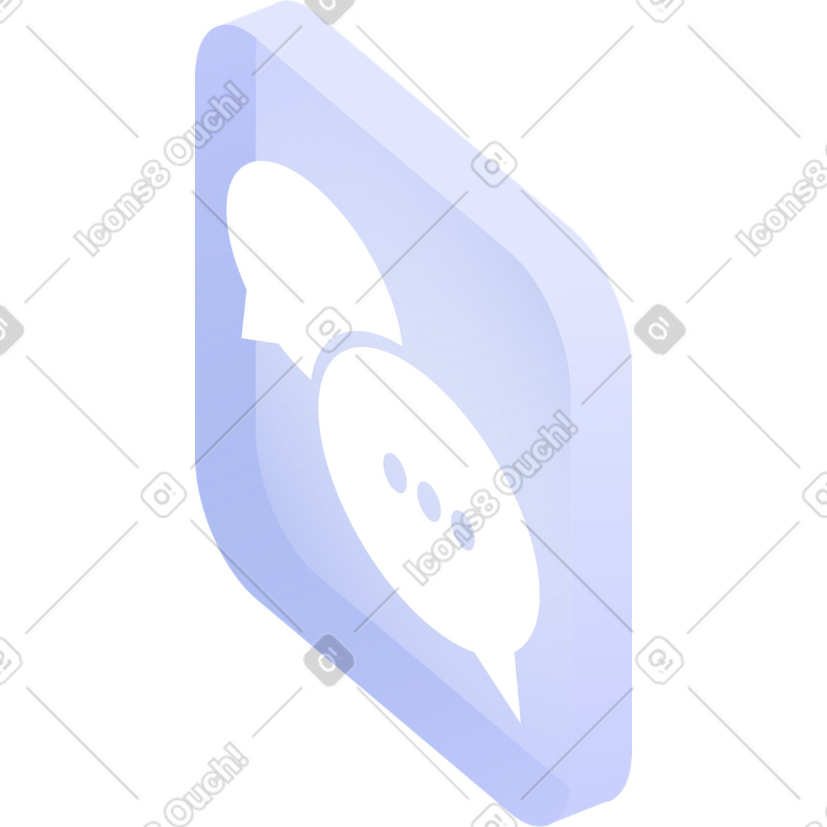 Translucent square with speech bubbles illustration in Quantum style download in PNG, SVG
