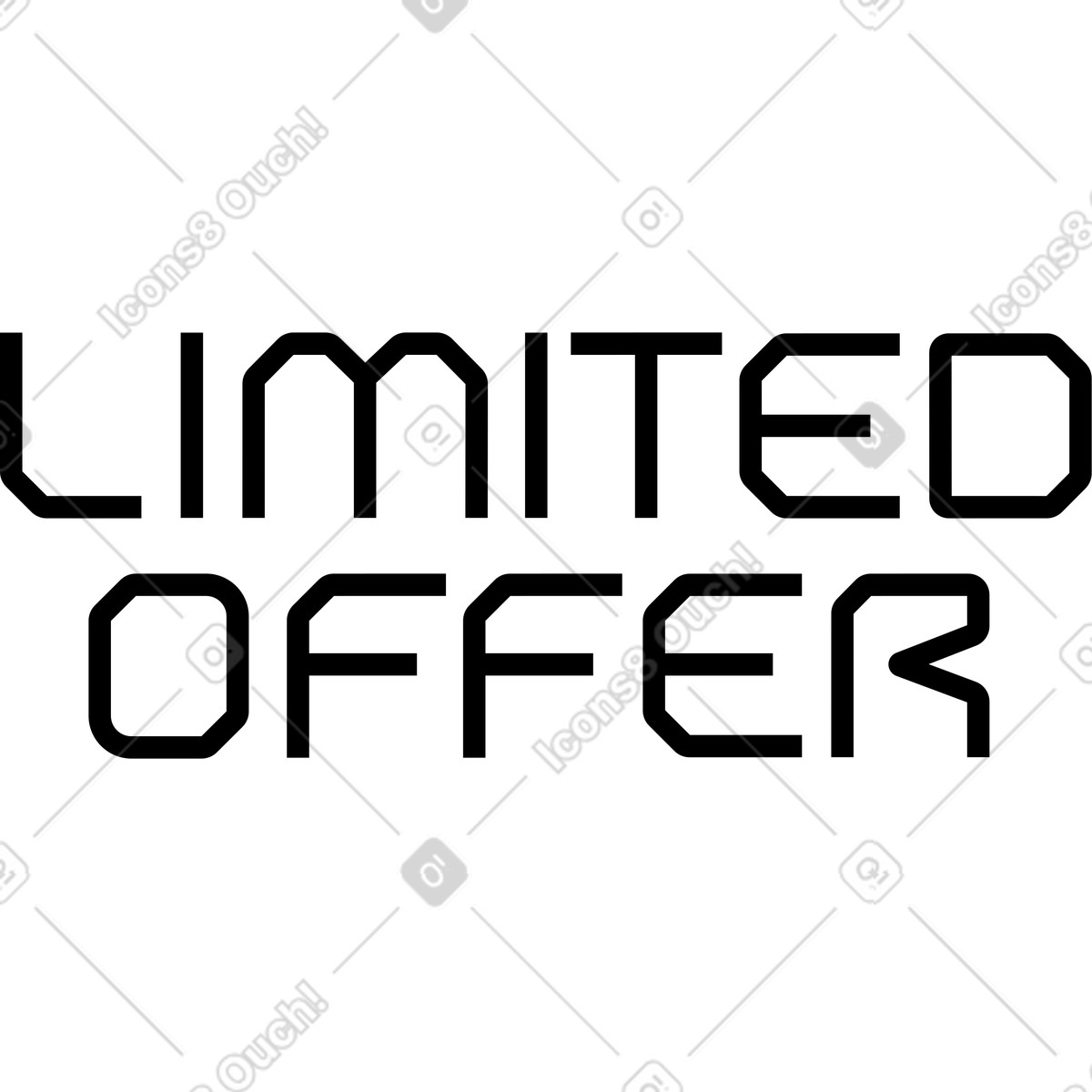 Ilustración Oferta limitada de letras en estilo Space a descargar en PNG y SVG