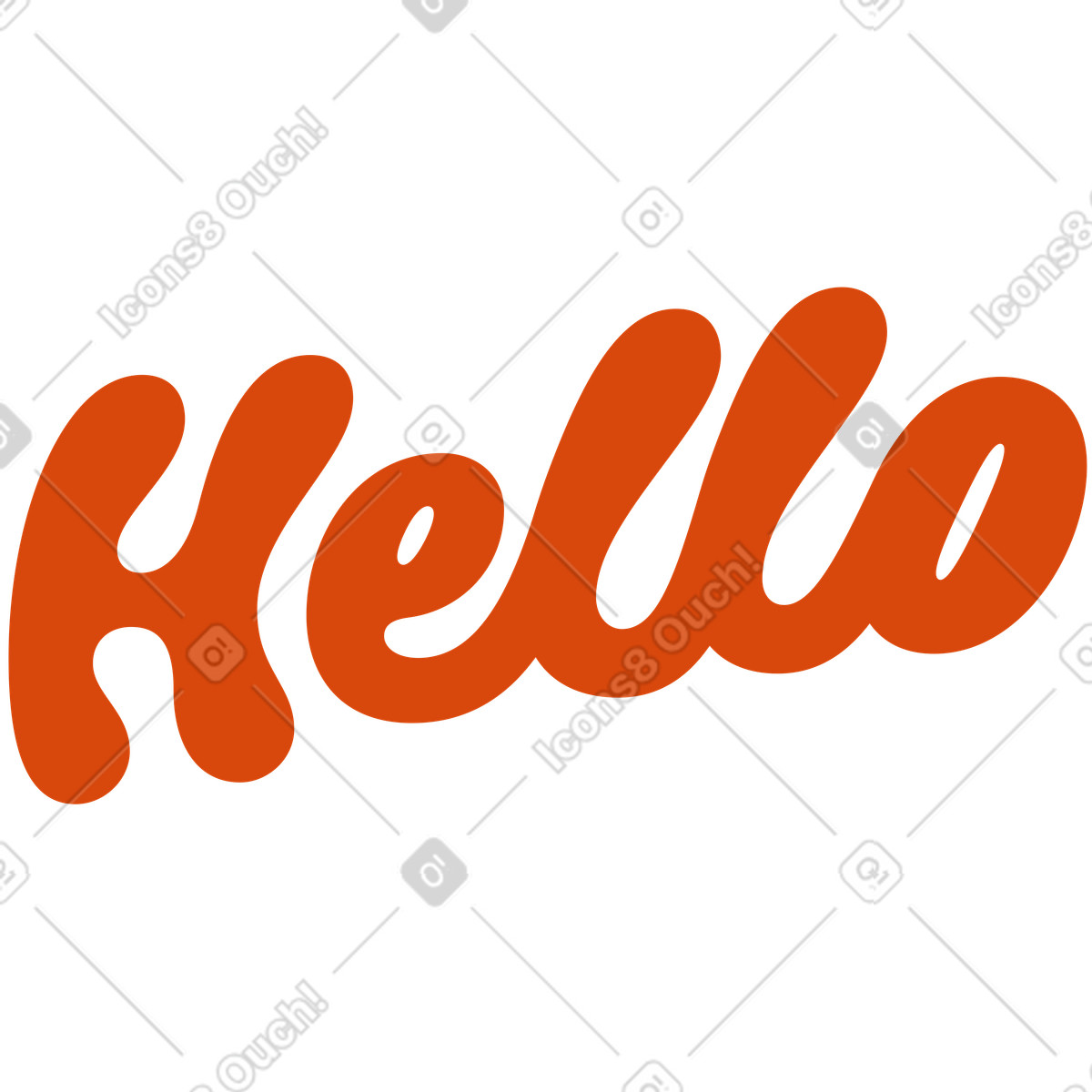 Ilustração de Letras olá texto em no estilo Orange para baixar em PNG, SVG