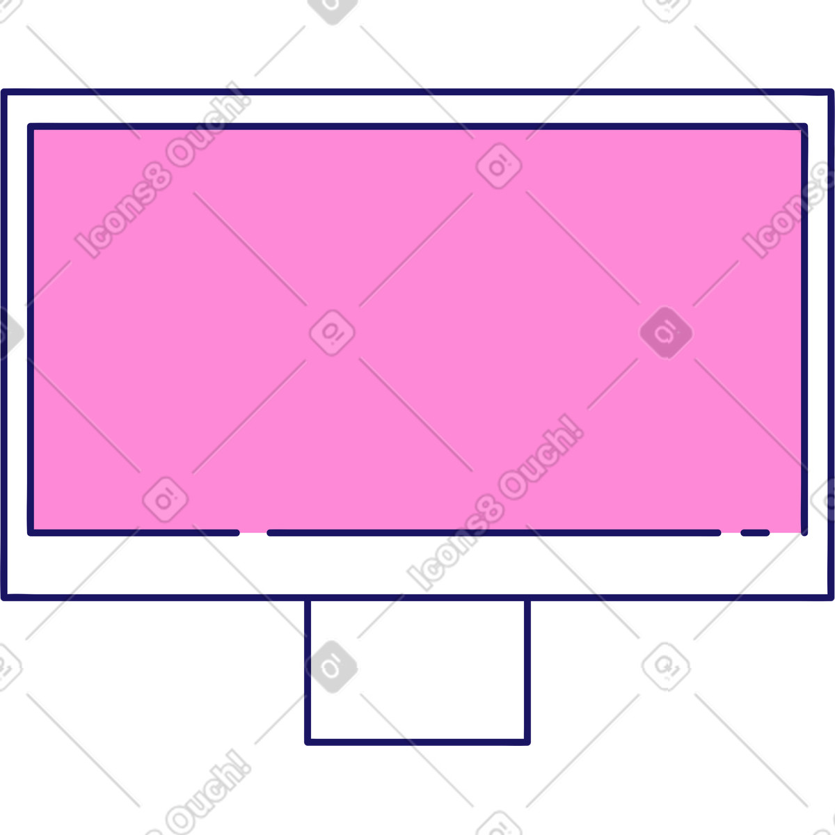 Leerer weißer monitor-Illustration im Matey-Stil als Download in PNG, SVG