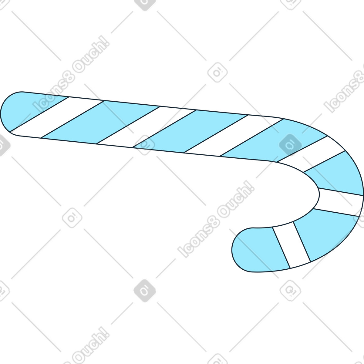 Candy cane illustration in Indigo style download in PNG, SVG