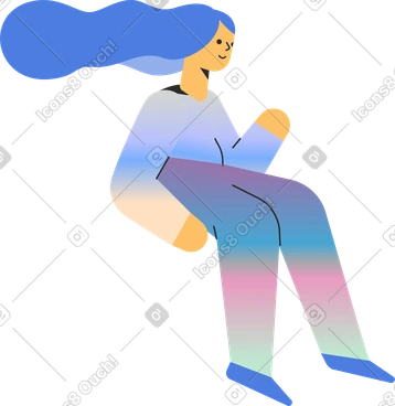 Sitting girl PNG, SVG