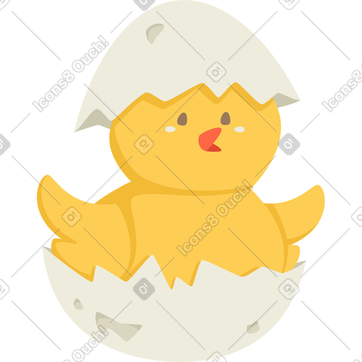 Social 스타일의 병아리 일러스트레이션 PNG, SVG 다운로드