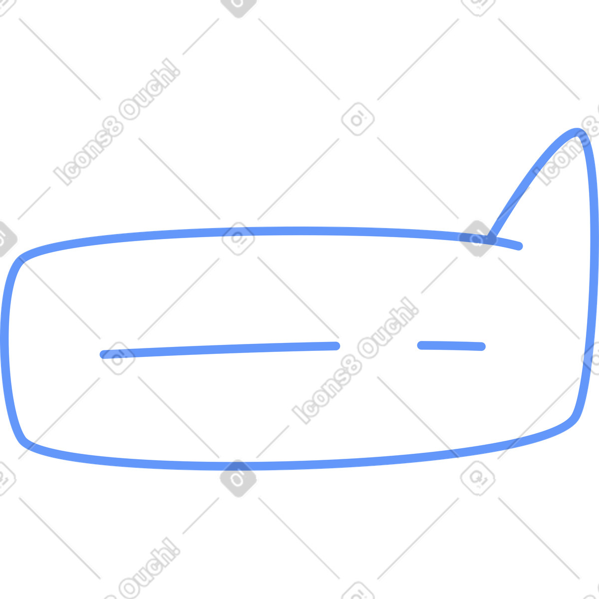 Ilustración Bocadillo azul en estilo Plain a descargar en PNG y SVG