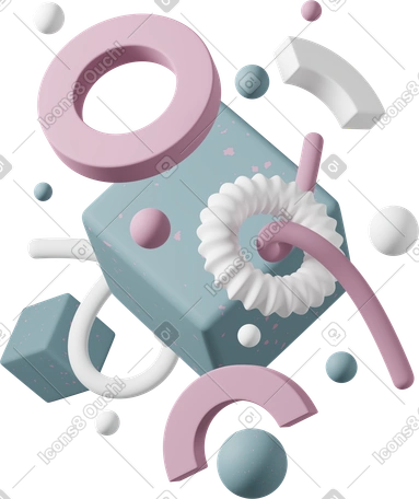 3D Composizione astratta con forme illustrazione in stile Astratto Casual life scarica in PNG, SVG