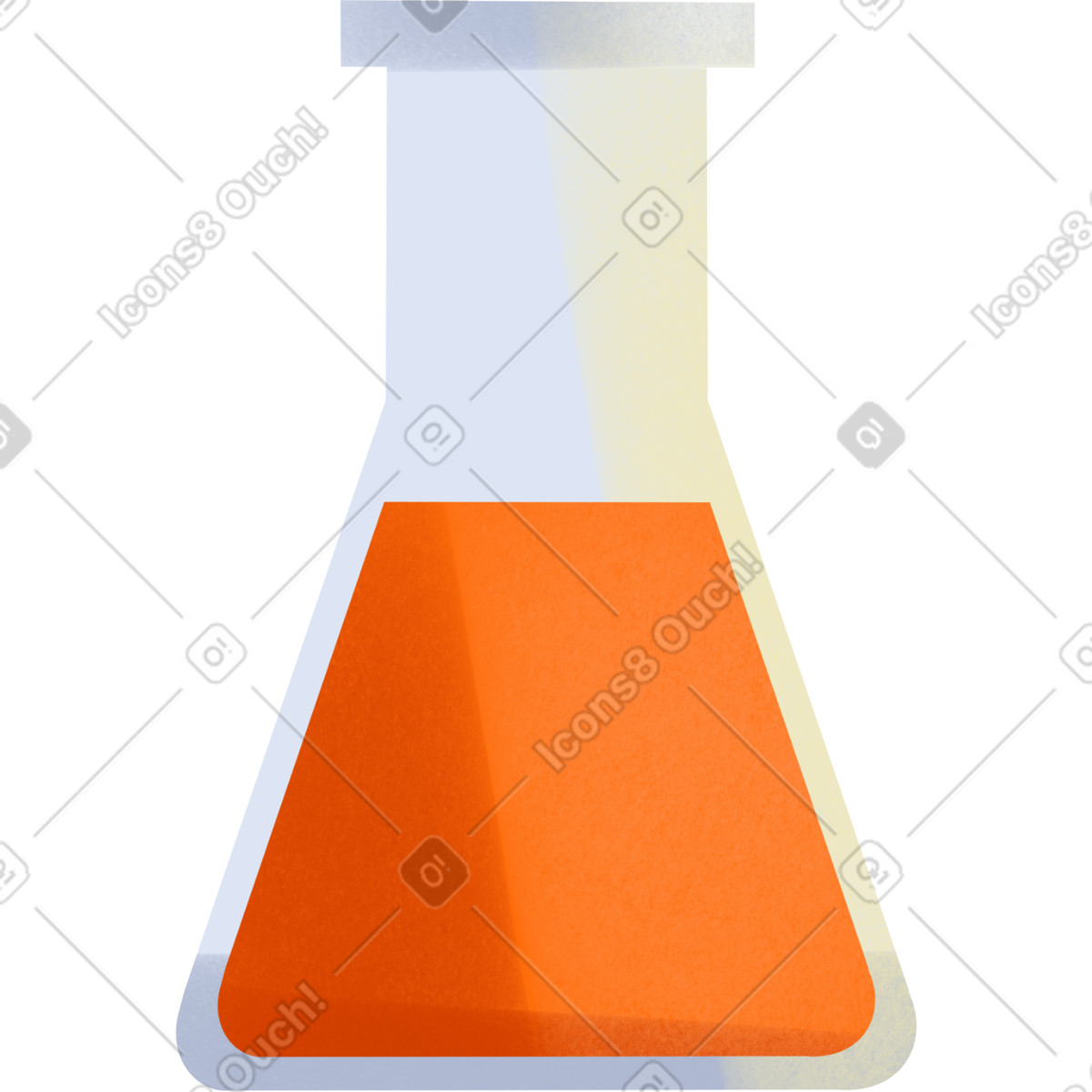 Flask with orange liquid illustration in Shine style download in PNG, SVG