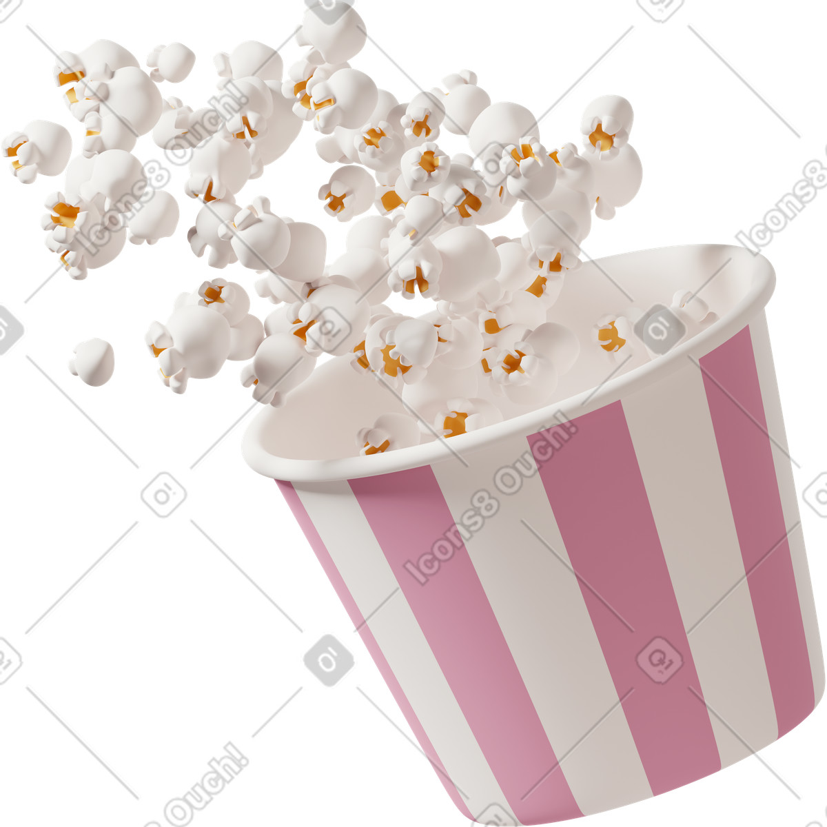 Ilustração de Popcorn bowl em no estilo 3D Casual life para baixar em PNG, SVG