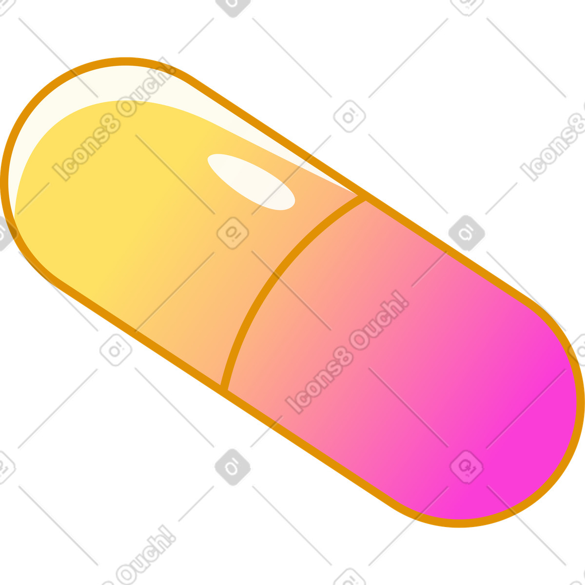 Rosa pille-Illustration im Rainbow-Stil als Download in PNG, SVG