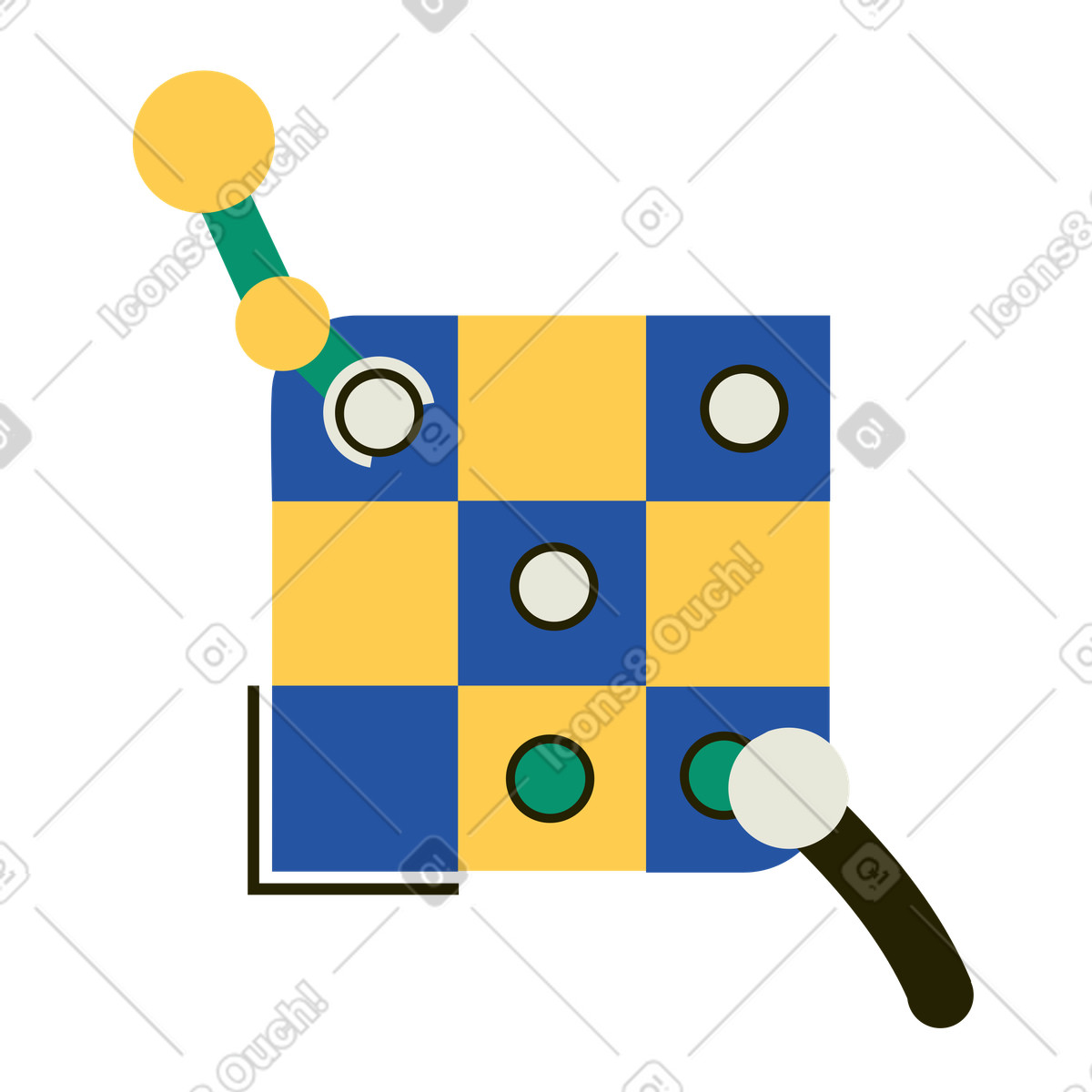 Robotic arms playing chess game illustration in Spot style download in PNG, SVG
