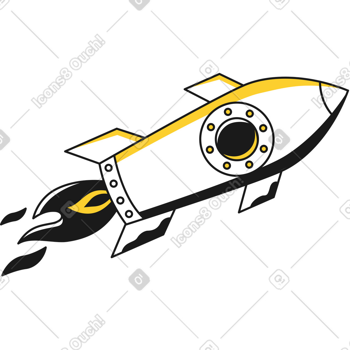Razzo illustrazione in stile Taxi scarica in PNG, SVG