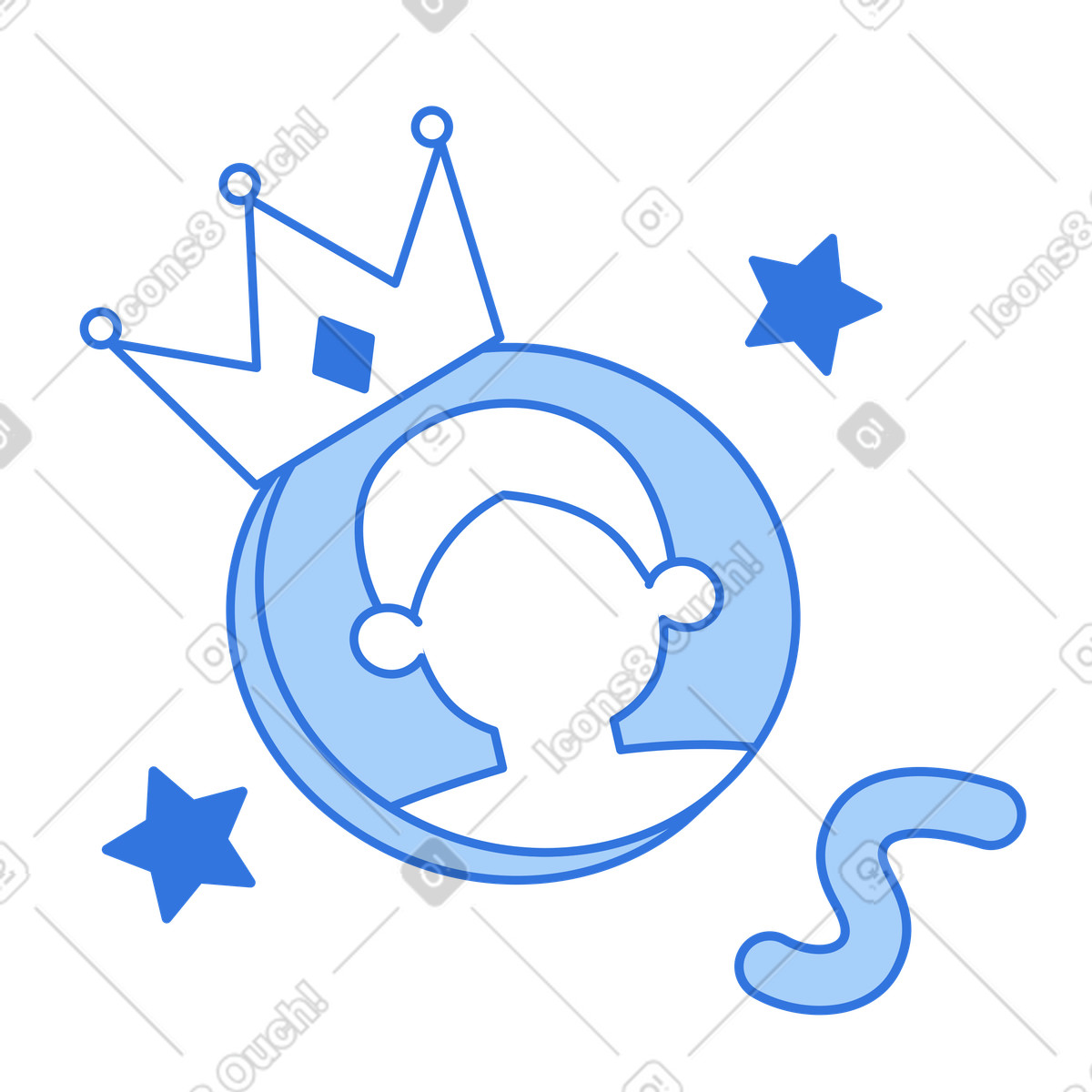 Ilustración Usuario con cuenta premium en estilo Sky a descargar en PNG y SVG
