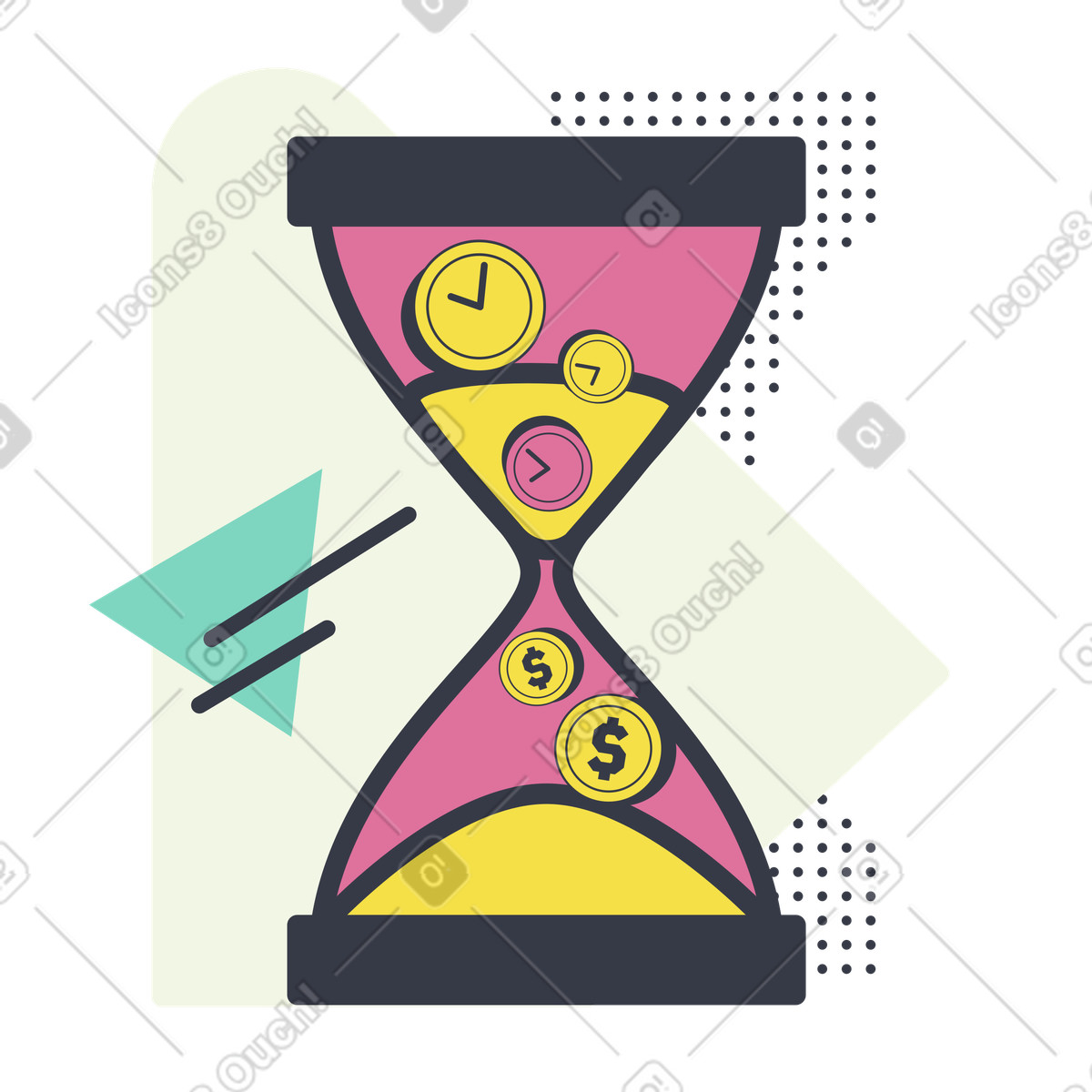 Иллюстрация Время - деньги в стиле Abstract — скачать в форматах PNG, SVG