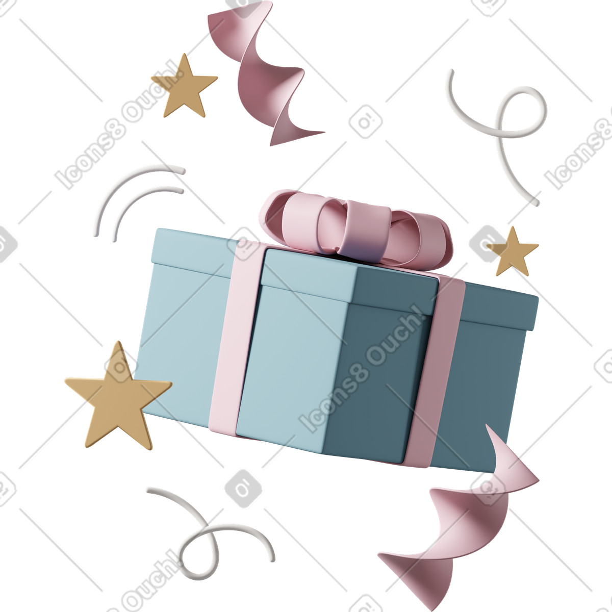 Present gift illustration in 3D Casual life style download in PNG, SVG