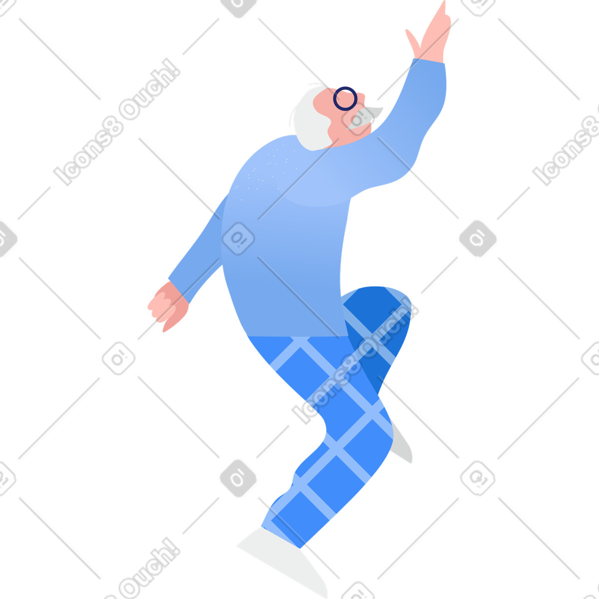 Grandpa jumping illustration elderly clipart image collection featuring dynamic graphics