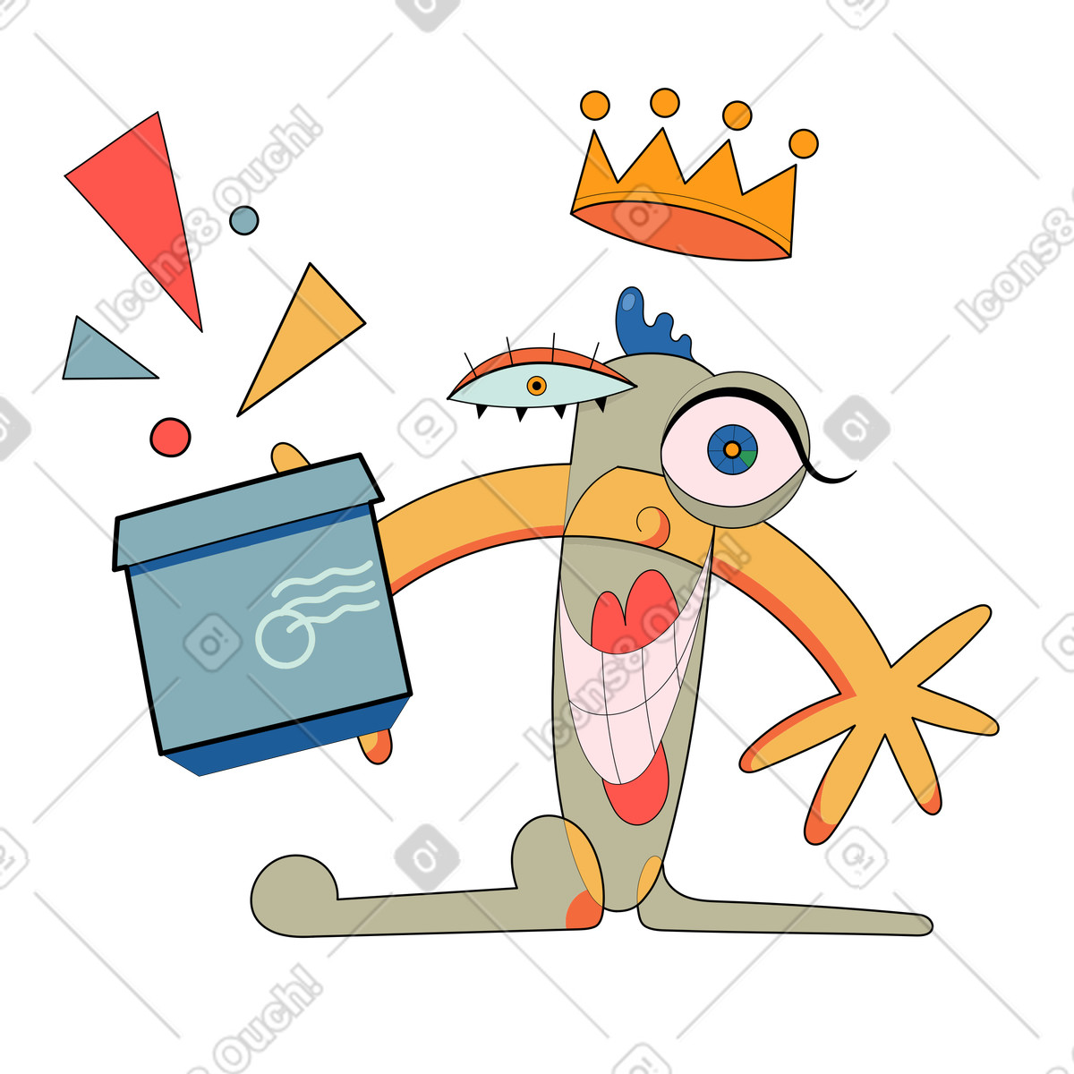 Ricevi il pacco illustrazione in stile Surr scarica in PNG, SVG