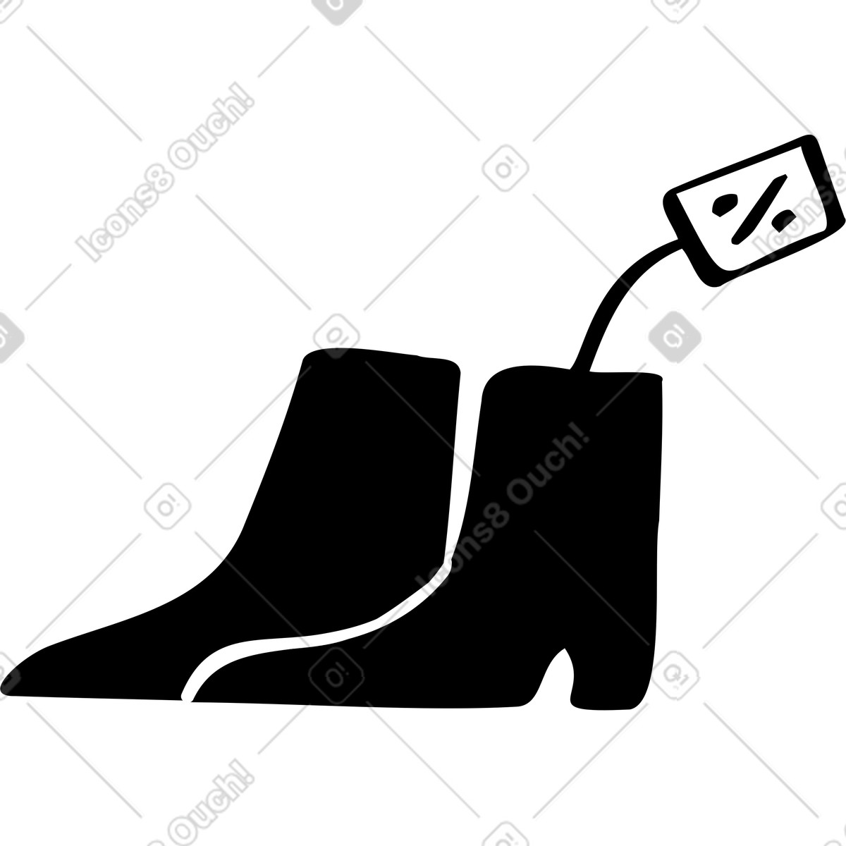 Boots with discount tag illustration in Journal style download in PNG, SVG