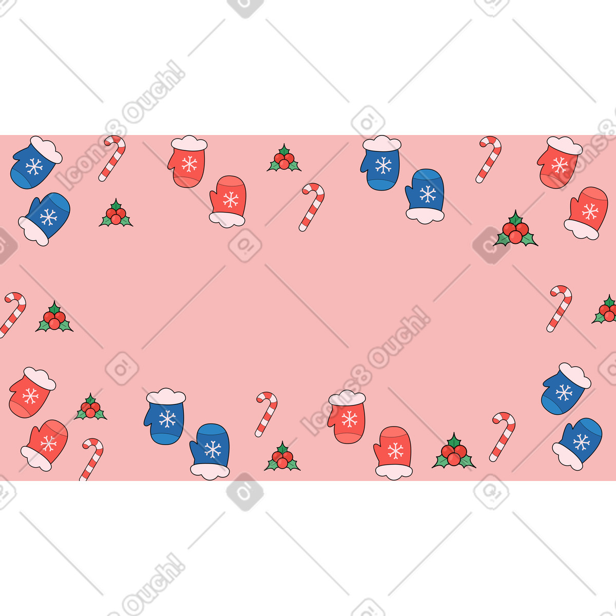 Christmas mittens on pink background illustration in Surr style download in PNG, SVG