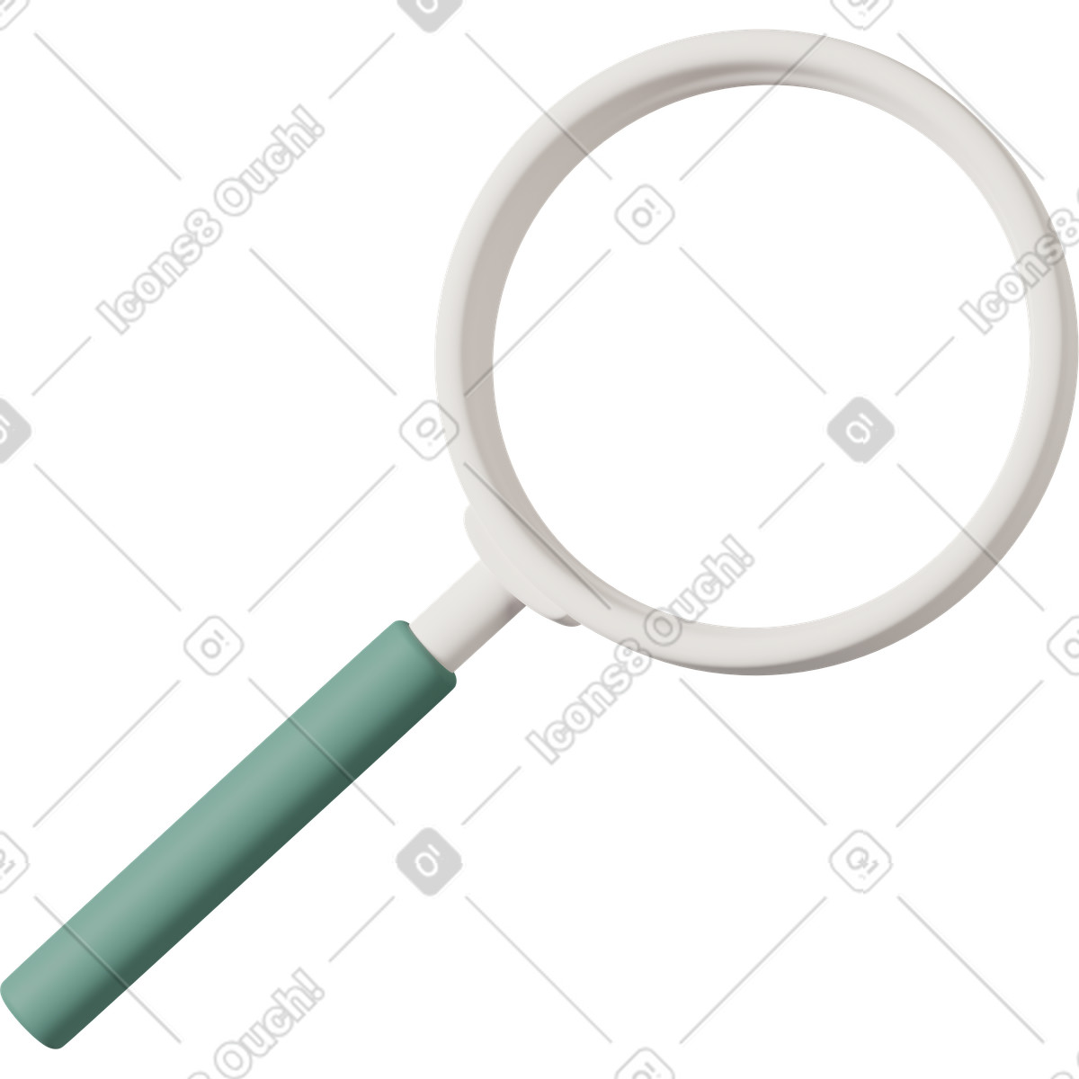3D Casual life 스타일의 Magnifying glass turn right 일러스트레이션 PNG, SVG 다운로드