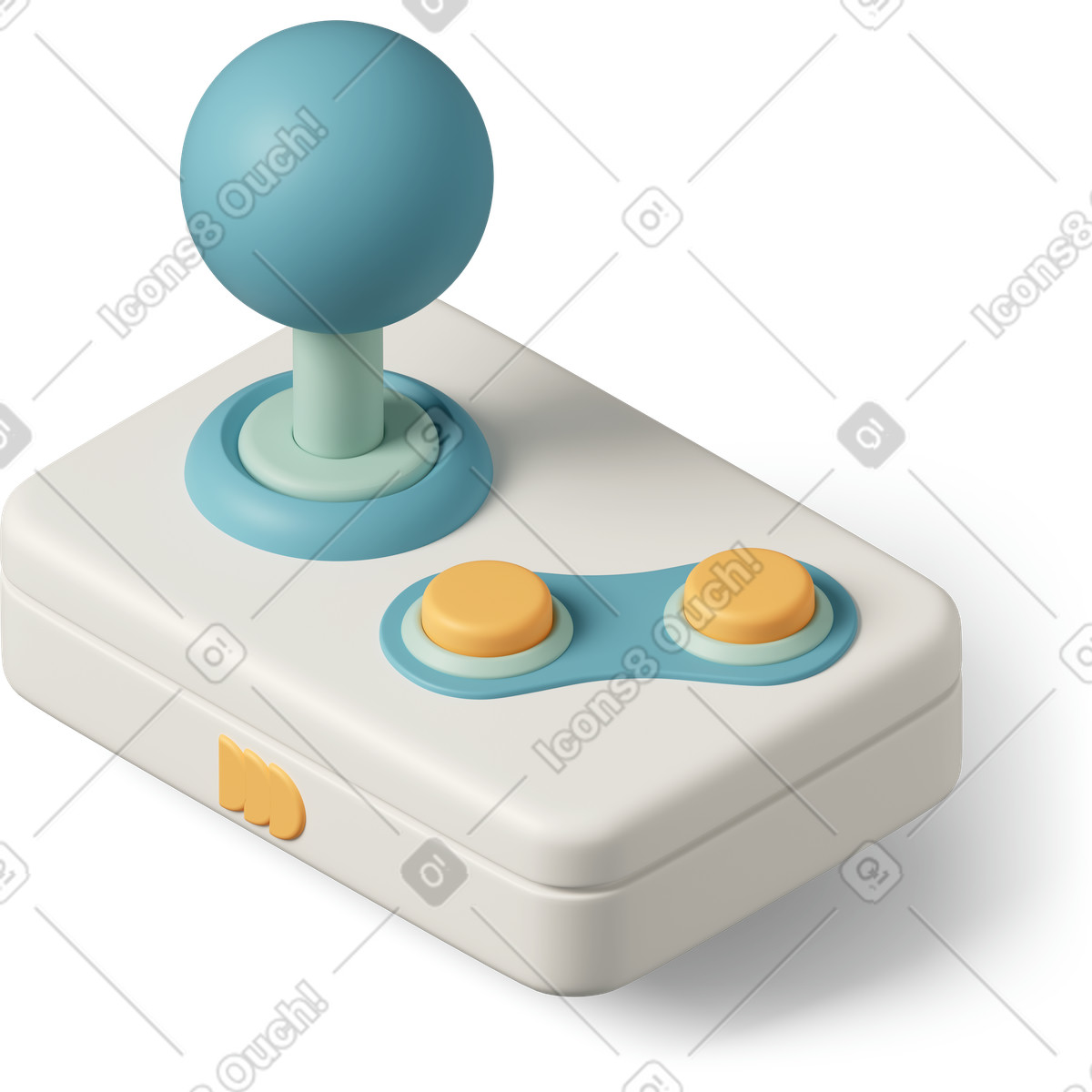 下载 3D Casual life 风格的 Joystick retro arcade controller for classic video game entertainment 插画，支持 PNG、SVG 格式
