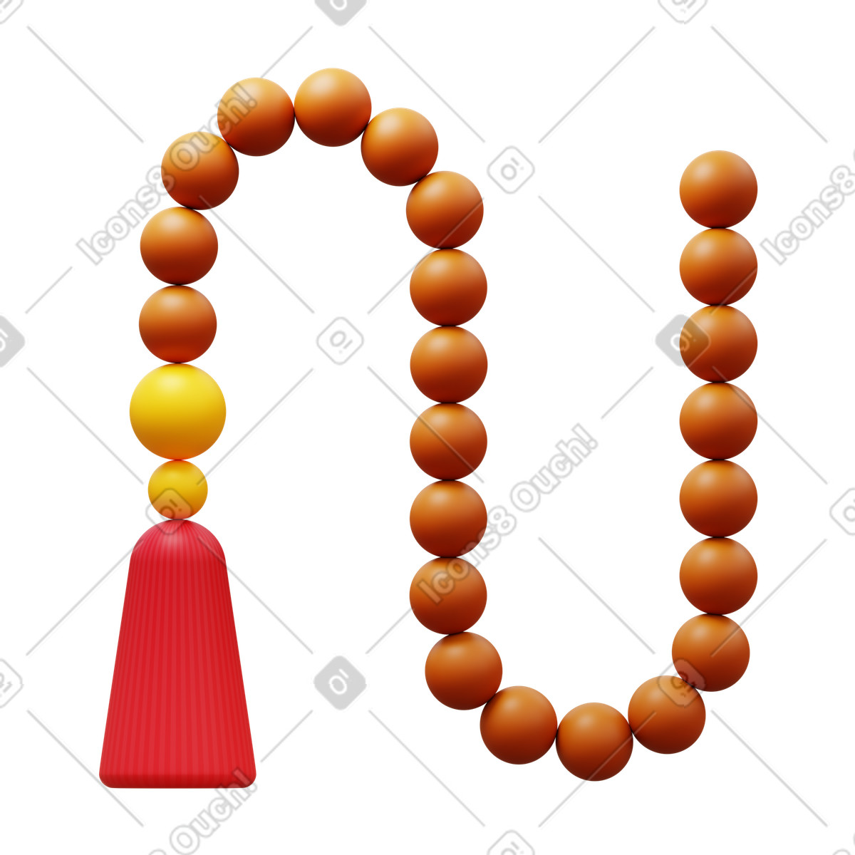 Praying beads-Illustration im 3D Fluency-Stil als Download in PNG, SVG