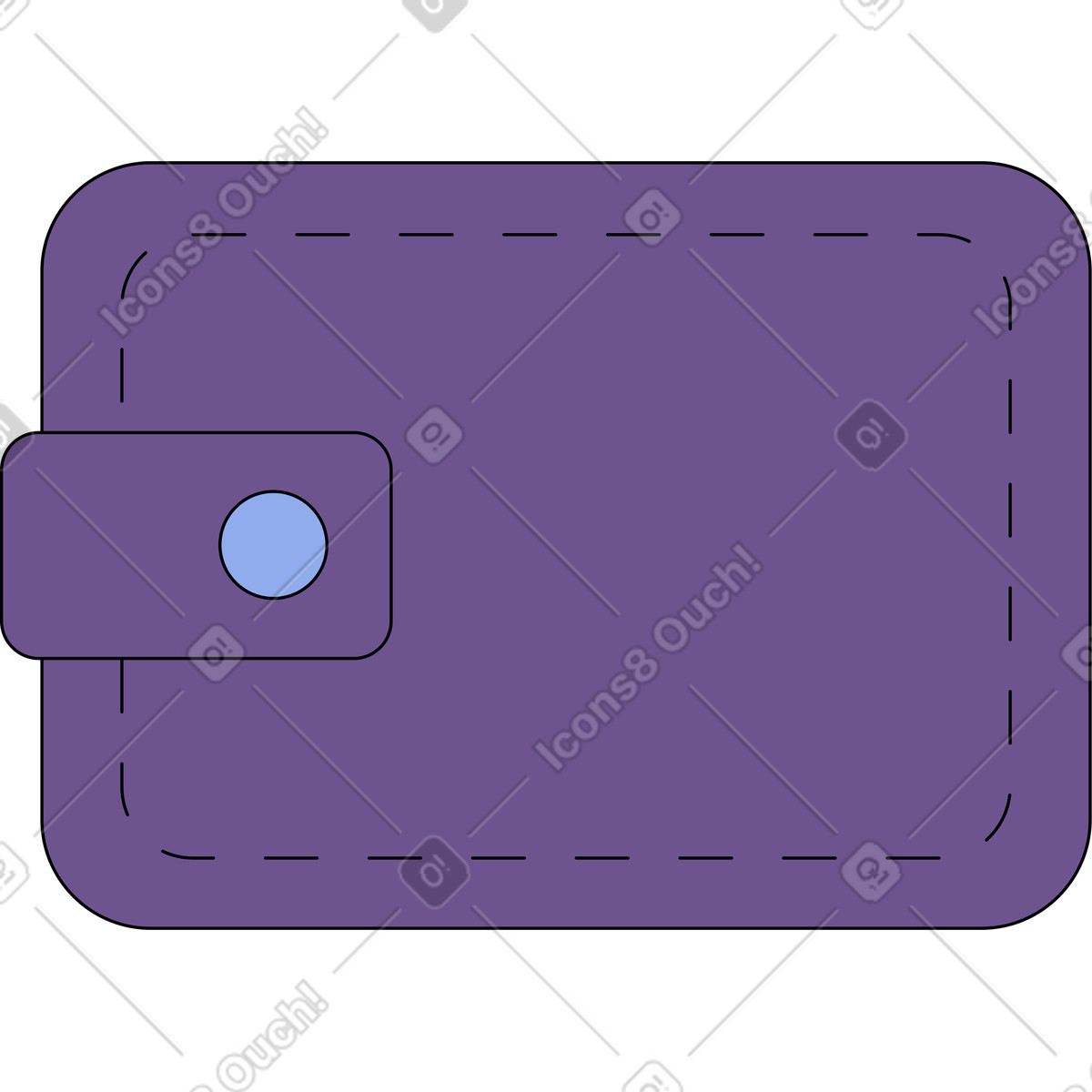 Bloom スタイルの ライラッククラスプウォレット のイラストをPNG、SVG形式でダウンロード