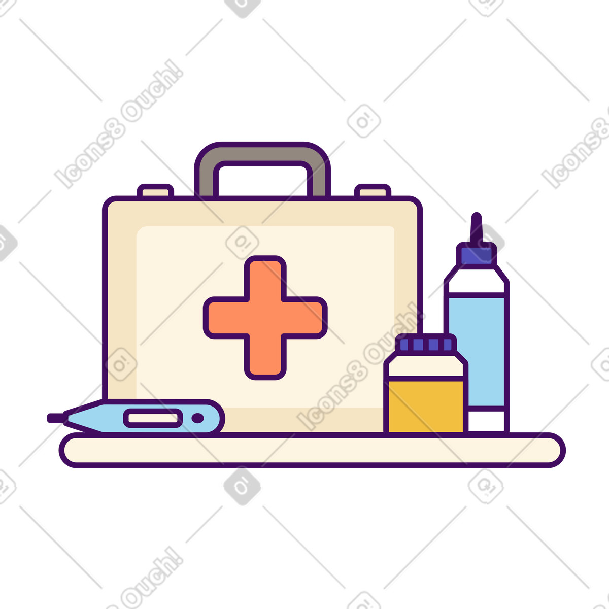Иллюстрация Аптечка для экстренной медицины в PNG и SVG