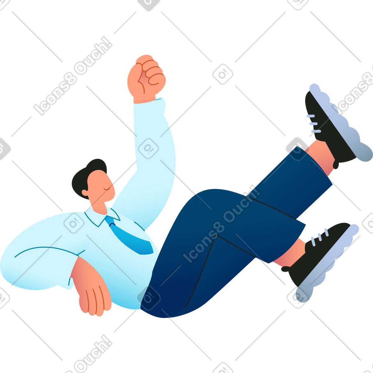 Ilustração de Homem deitado com as pernas e os braços esticados em no estilo Colors para baixar em PNG, SVG