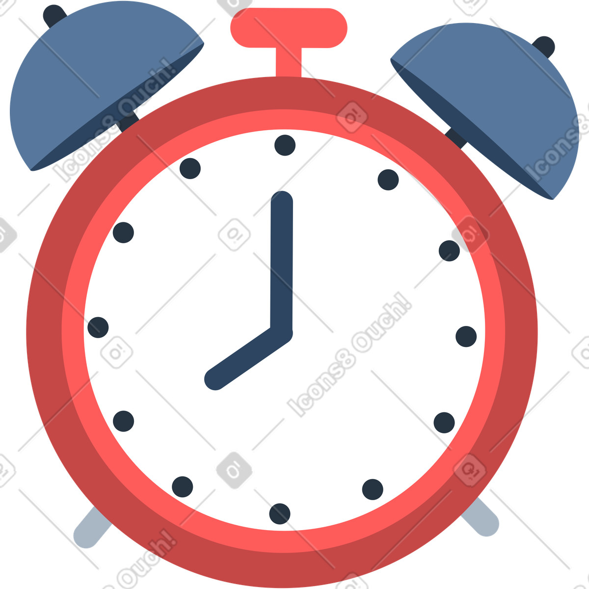 Illustration Vintage alarm clock dans le style Lagom à télécharger aux formats PNG, SVG